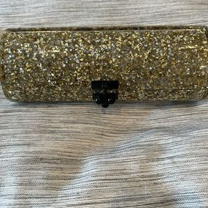 Edie Parker barrel clutch - gold/silver - very good condition